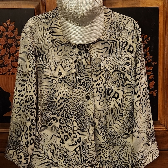 Ruby Rd. Leopard and Zebra Print Jacket. - Picture 2 of 6